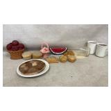 Faux Apples in Basket, Pastries and more