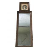 antique wooden Trumeau wall mirror