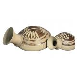 (2) Vtg. Signed Southwestern Clay Pottery Canteens