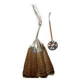 NATIVE AMERICAN CEREMONIAL HAWK FEATER FAN &