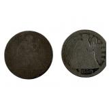 1850 & 1887 SEATED LIBERTY DIMES