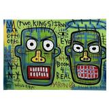 ATTRIBUTED JEAN MICHEL BASQUIAT "TWO KINGS"