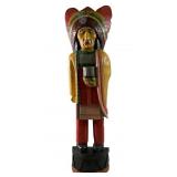 3FT WOODEN CIGAR STOR INDIAN CHIEF STATUE