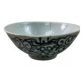 MING DYNASTY CHINESE PROVINCIAL BLUE & WHITE BOWL