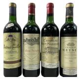 (4) VINTAGE FRENCH BORDEAUX RED WINE BOTTLES