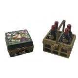(2) LIMOGES HAND PAINTED TRINKET BOXES