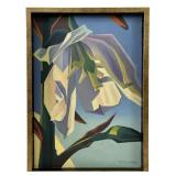 ATTRIBUTED TO ED MELL DESERT FLOWER OIL ON LINEN
