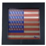 YAACOV AGAM "AMERICAN FLAG" SERIGRAPH ON MIRROR