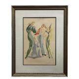 SALVADOR DALI "LA DANSE" WOODBLOCK ENGRAVING