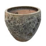 Volcanic Texture Stoneware Planter with Soil