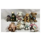 collection of nine vintage Boyds Bears plush