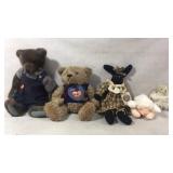 Five Plush Animals Including Teddy Bears