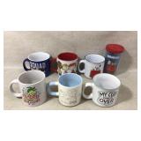 Seven Assorted Ceramic Mugs with Themes