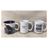 3 Ceramic Mugs with Various Designs