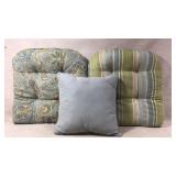 Two Chair Cushions and One Throw Pillow