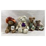 collection of four vintage plush teddy bears f