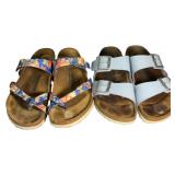(2) Pairs of Birkenstocks, Miyari & Arizona BS