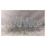 Clear Etched Stemware, Various Sizes