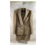 vintage Claudel Lema tan textured weave skirt