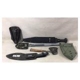 Camping and Survival Tools, Knives and Shovels