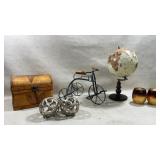 vintage-style decorative tabletop world globe,