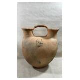handmade terracotta double-spout vessel with a