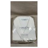 white Haven unisex waffle robe with a terry