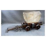 vintage handcrafted wooden Western covered wagon