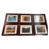 (6) Framed Flower Wall Hanging Pictures,