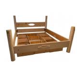 Pine Wood King Bed Frame with Storage Spaces