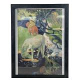 Paul Gauguin "The White Horse" Framed Print