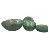 Vintage Pressed Green Recycled Glass Dish ware,
