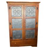 Kincaid Wooden Cabinet with Embossed Metal Panels