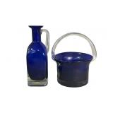 (2) Vintage Gorgeous Designs Cobalt Blue Barware