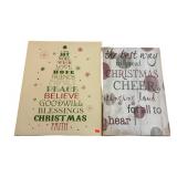 (2) Christmas Themed Canvas Wall Art Decorative
