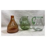 hand-blown artisanal glassware pieces, featuring