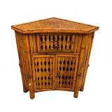 Split Bamboo Corner Nightstand