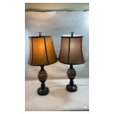 pair of traditional table lamps with