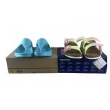 A pair of Birkenstocks & binkis sandals