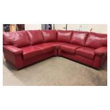 2pc Sectional Sofa Burgundy Leather
