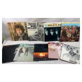 collection of classic rock and folk vinyl LP