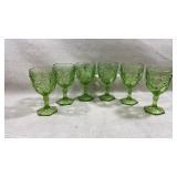 vintage Fostoria Moonstone Green water goblets