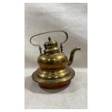 vintage brass and copper flat-bottom tea or w