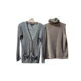 (2) Vintage Cashmere Tops, Ralph Lauren Cardigan,