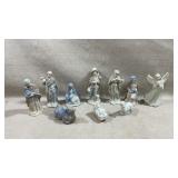 vintage porcelain or ceramic nativity set