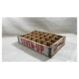 vintage 24-bottle wooden 7-Up soda crate