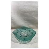 Unique crystal fablonski turquoise art glass