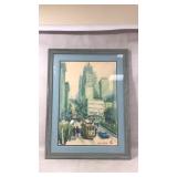 Framed Watercolor by Sun Sing of Urban San Francis