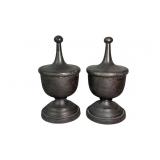 (2) Vintage Indian Brass Decorative Urn Finials