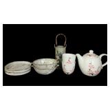 Vintage Chinese Tea-ware, Teapot, Teacups,